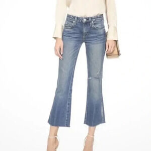 AMO Kick Crop Dive Bar Destroy Raw Hem Jeans Denim Casual Women’s 26